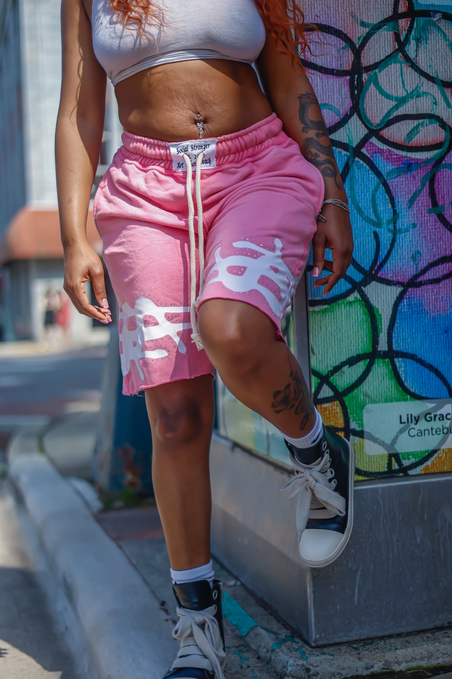 “Generational Wealth”Single Waistband Cotton Shorts