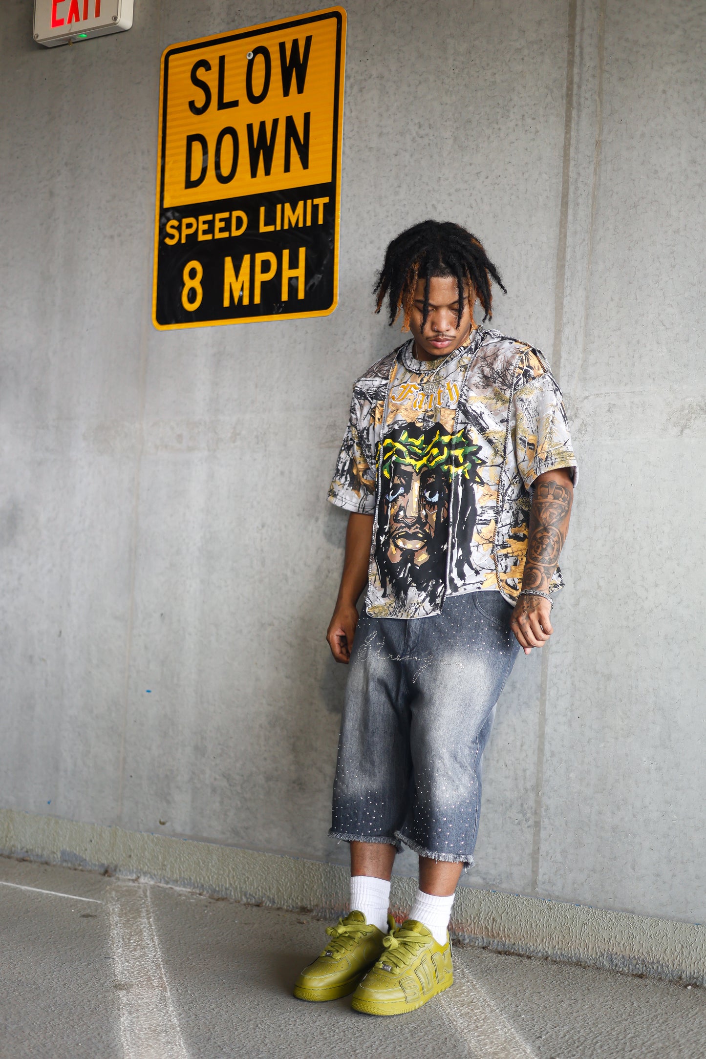 SS double waisted Rhinestone Jorts