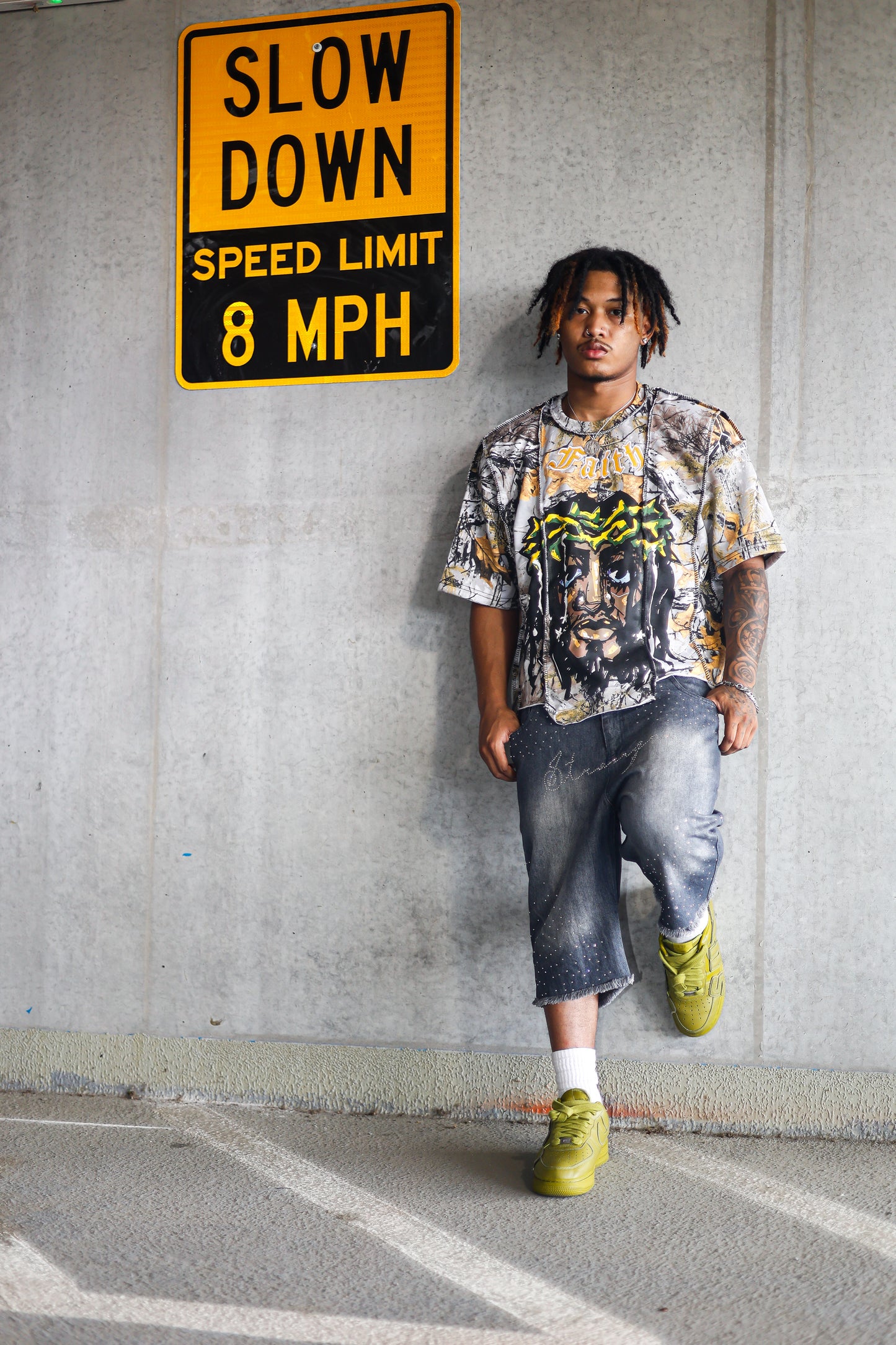 SS double waisted Rhinestone Jorts