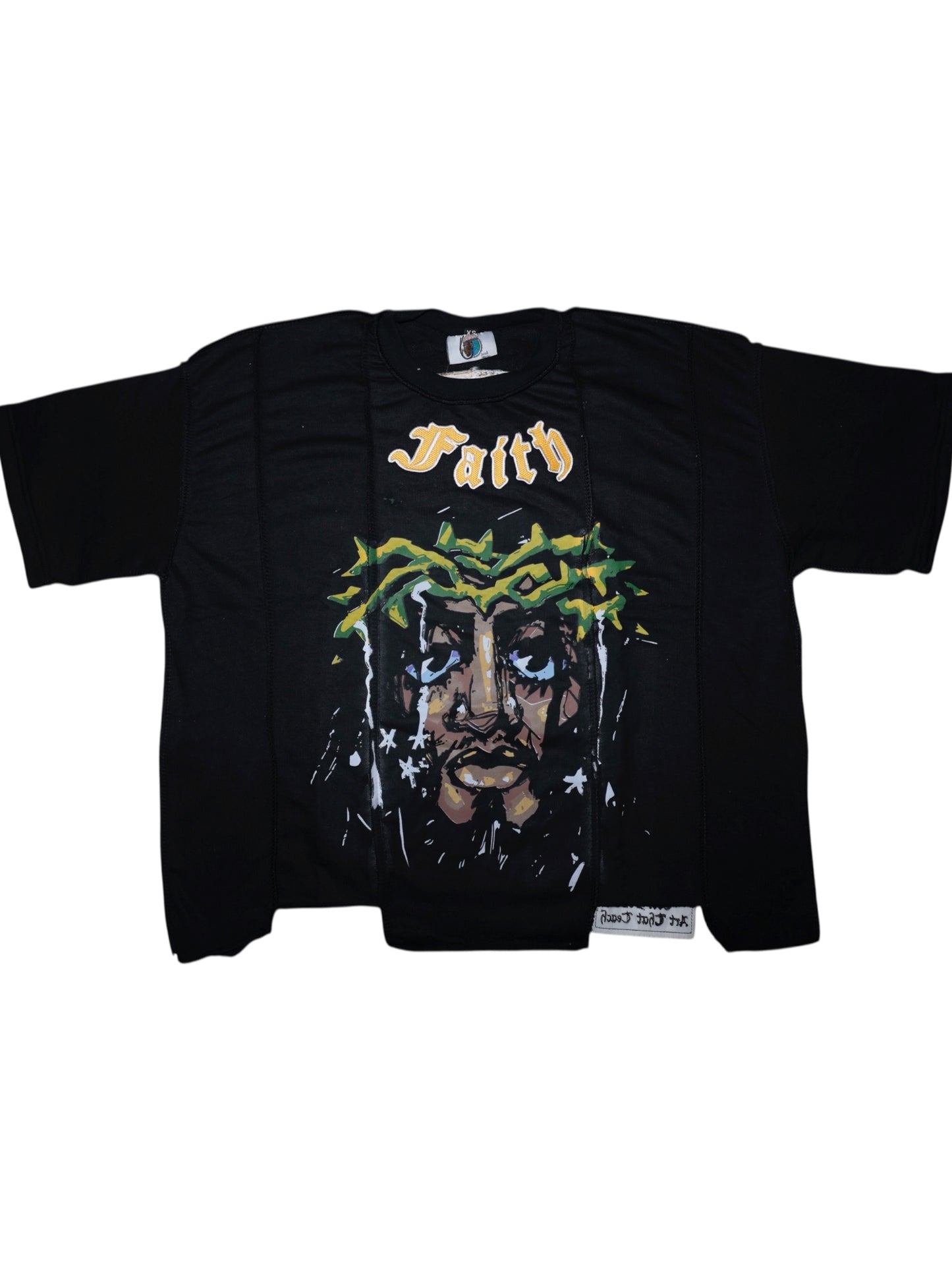 Sś Jesus cropped oversized Tee (BLACK)